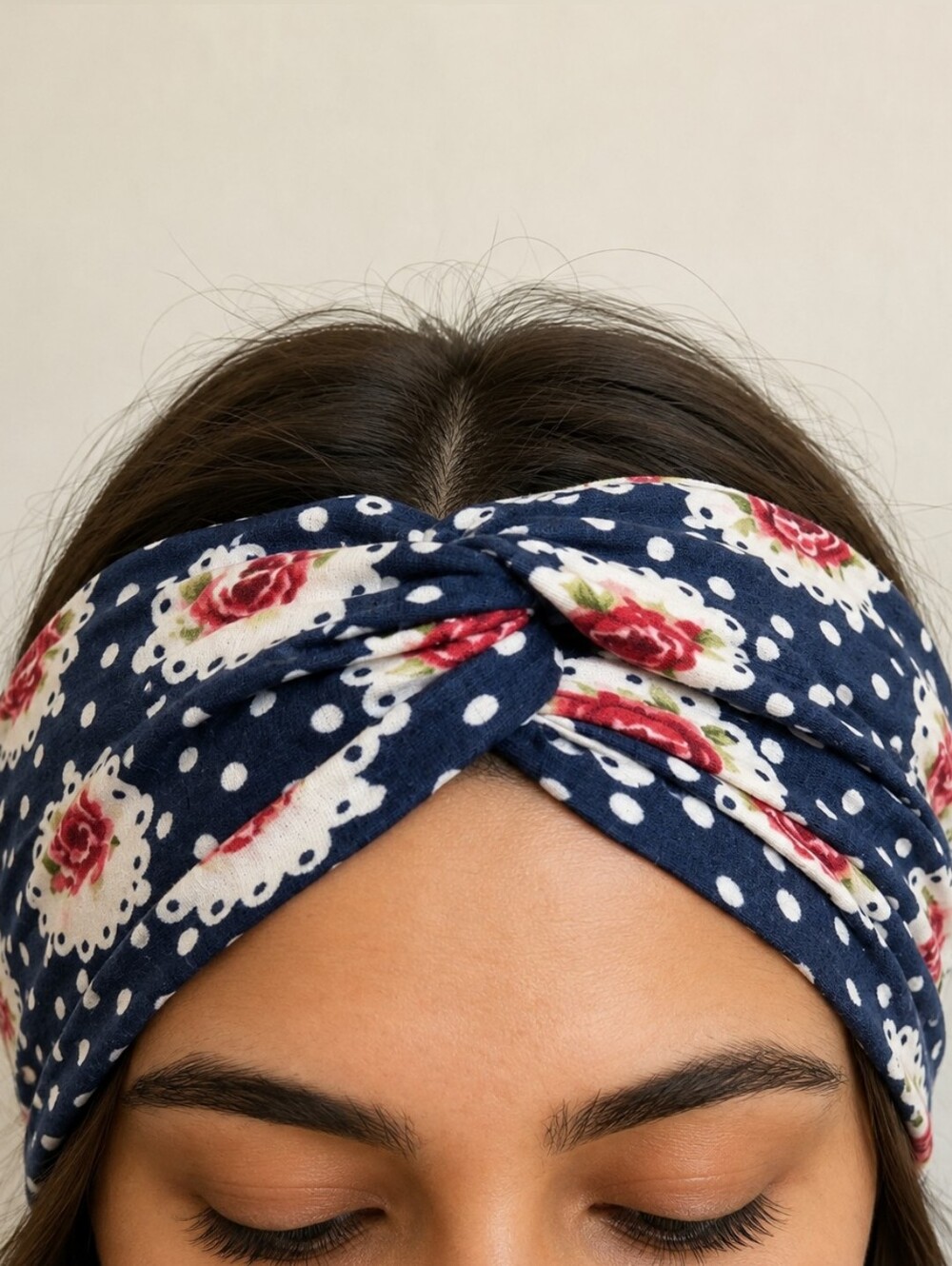 Floral Polka Dot Knotted Headband